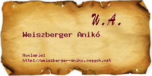 Weiszberger Anikó névjegykártya